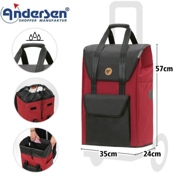 Quattro Shopper Senta 2.0. Sac 49L Rouge-72 - Andersen Shopper | Art. 185-028-72 - Vue 1