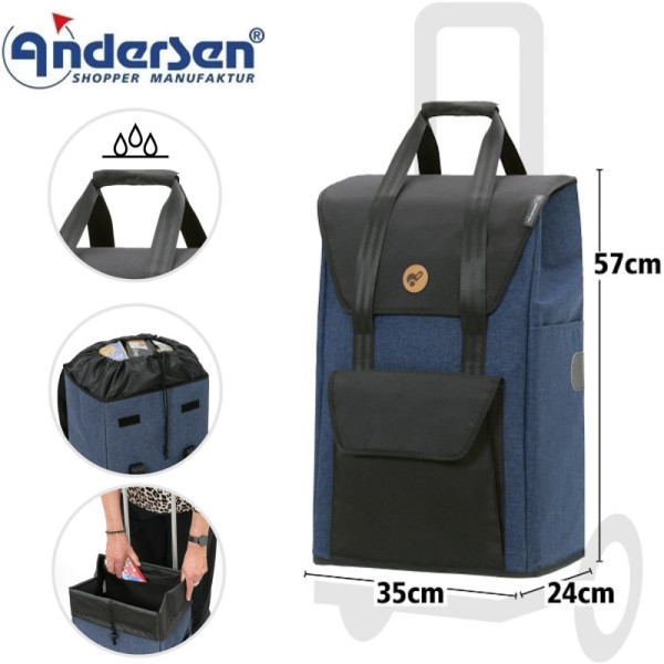 Quattro Shopper Senta 2.0. Sac 49L Bleu-92 - Andersen Shopper | Art. 185-028-92 - Vue 1
