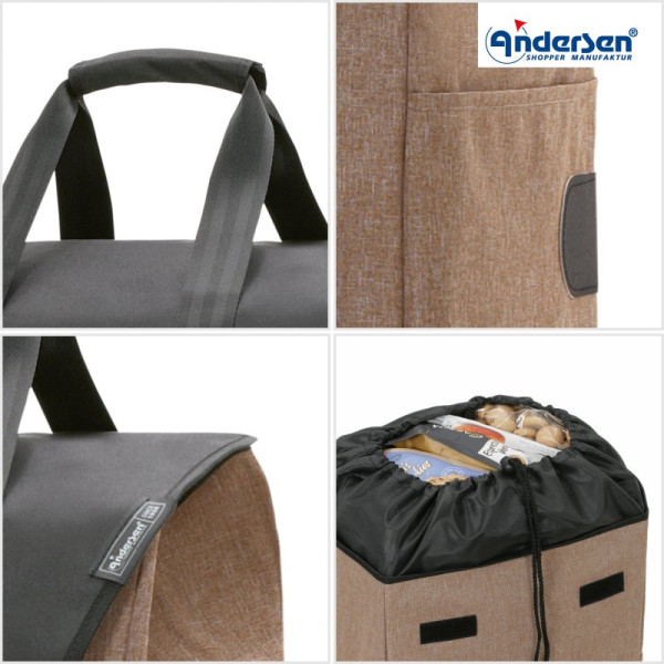 Senta 2.0. Sac pour chariot 49L Beige-42 - Andersen Shopper | Art. 2-028-42 - Vue 1