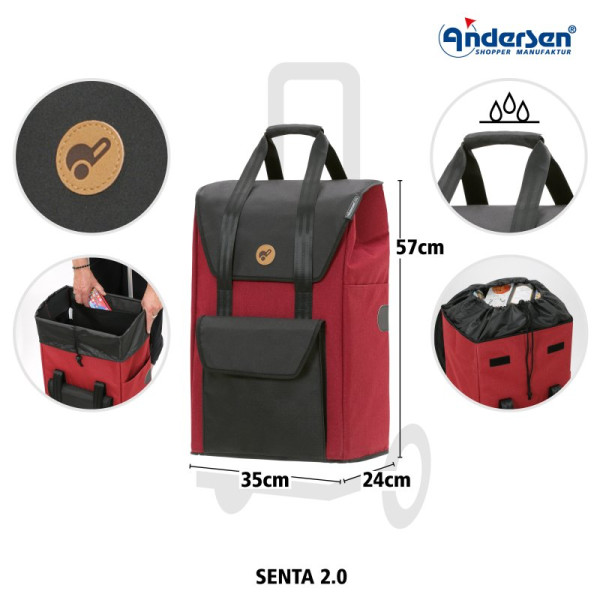 Senta 2.0. Sac pour chariot 49L Rouge-72 - Andersen Shopper | Art. 2-028-72 - Vue 3