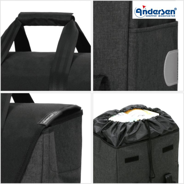 Senta 2.0. Sac pour chariot 49L Noir-82 - Andersen Shopper | Art. 2-028-82 - Vue 2