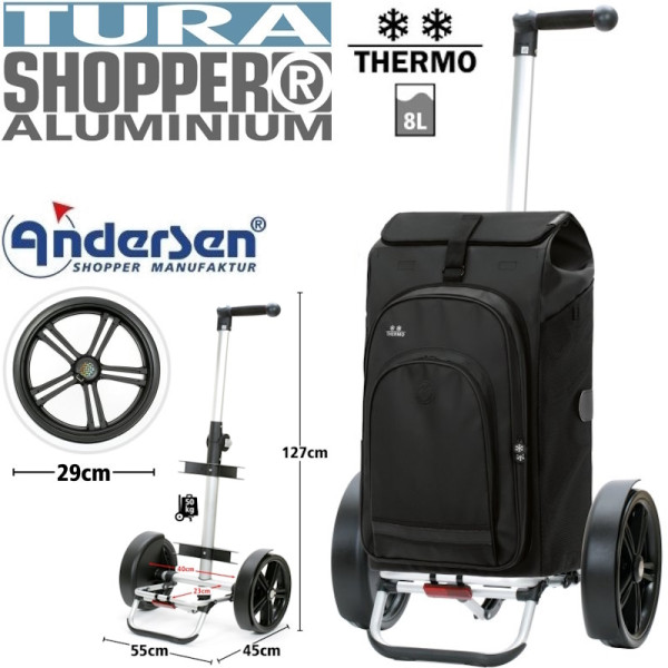 Tura Shopper Hydro 3.0. Chariot 2 roues 62L Noir-83 - Andersen Shopper | Art. 135-036-83 - vue 1