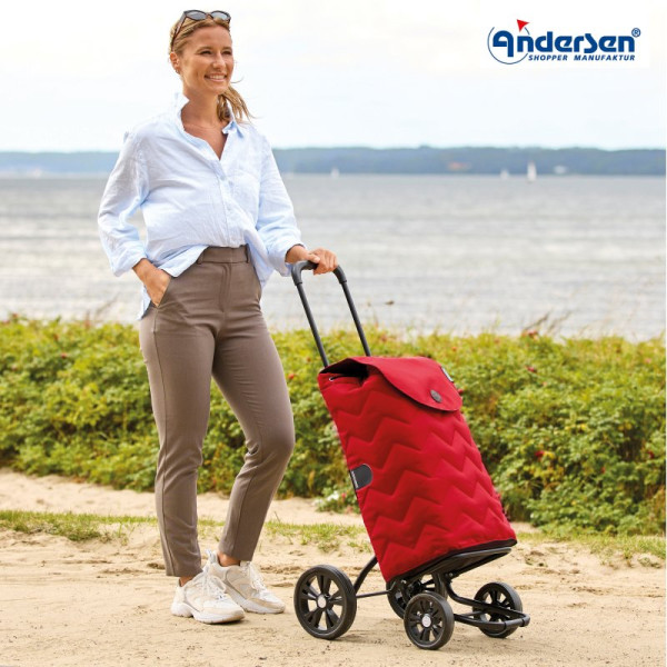 Quattro Shopper Hilma. Chariot 2 roues 47L  Rouge-70 - Andersen Shopper |Art. 185-241-70 - vue 2