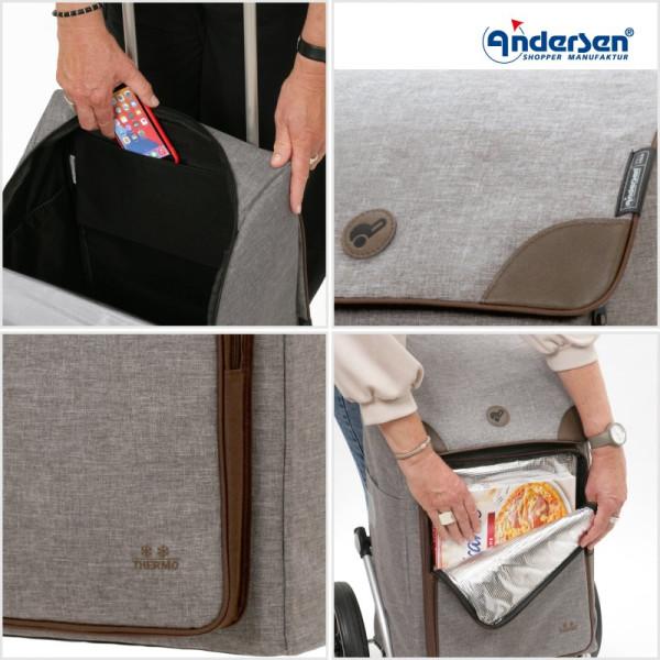 Quattro Shopper Holk. Sac 45L Gris-20 - Andersen Shopper | Art. 2-231-20 - vue 2