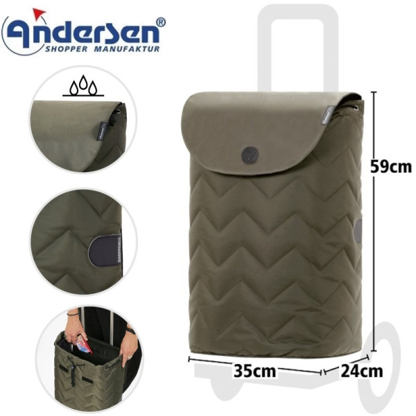 Royal Shopper Hilma. Chariot de 2 à 6 roues 47L - Andersen Shopper