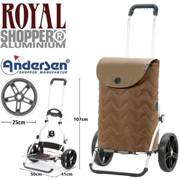Royal Shopper Hilma. Chariot 2 roues 47L Mousse-40 - Andersen Shopper | Art. 166-241-40