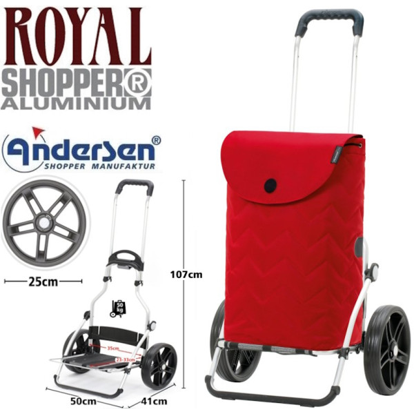 Royal Shopper Hilma. Chariot 2 roues 47L Rouge-70 - Andersen Shopper | Art. 166-241-70
