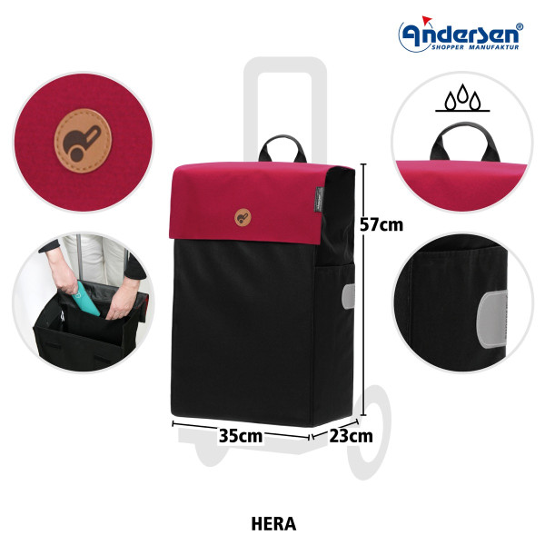 Treppensteiger Scala Shopper Hera. Sac 47L  Rouge-74 - Andersen Shopper - | Art. 2-004-74 vue 3