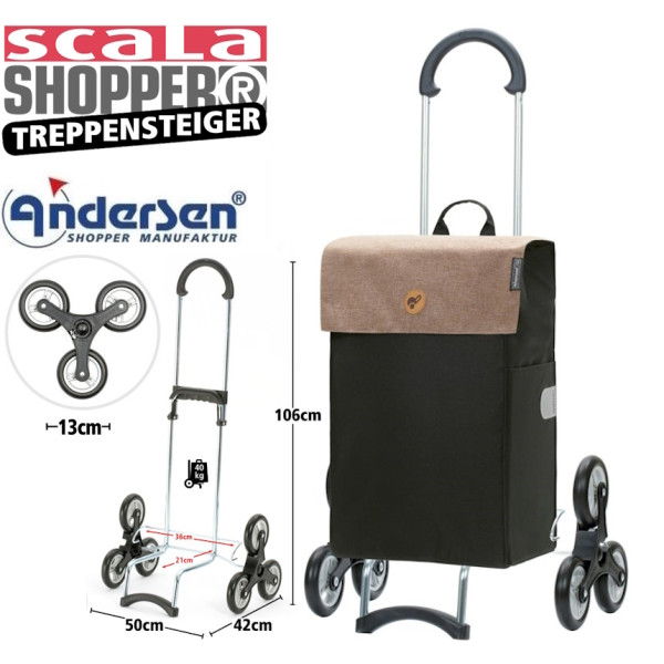 Treppensteiger Scala Shopper Hera. Chariot 6 roues 47L  Beige-44 - Andersen Shopper - vue 1