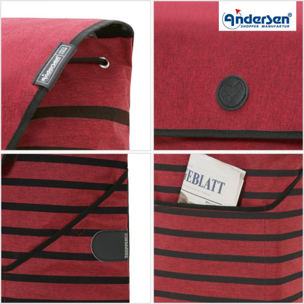 Treppensteiger Scala Shopper Jelke. Sac 46L Rouge-70 - Andersen Shopper | Art. 2-238-70 - vue 2