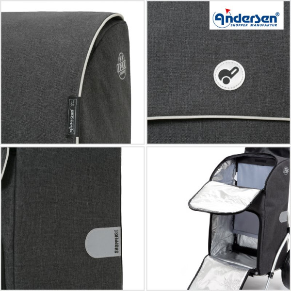 Treppensteiger Scala Shopper Ipek Maxi. Sac 40L Anthracite-80  - Andersen Shopper | Art.2-236-80 - vue 2