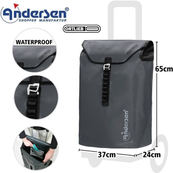 Royal Shopper Ortlieb. Chariot 2 à 6 roues 49L - Waterproof - Andersen Shopper