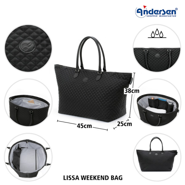 Lissa Weekend Bag. Sac Shopping 43L Noir-80 - Andersen Shopper | Art. 5-233-80 - vue 3