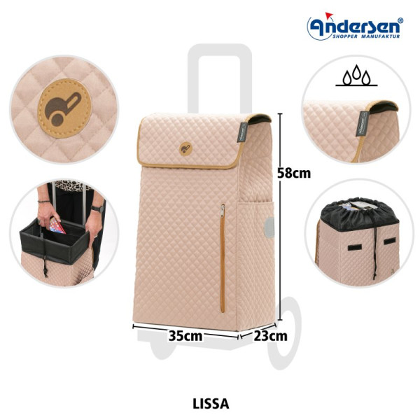 Scala Shopper Lissa. Sac de 43L Sable-40 - Andersen Shopper | Art. 2-232-40 - Vue 3