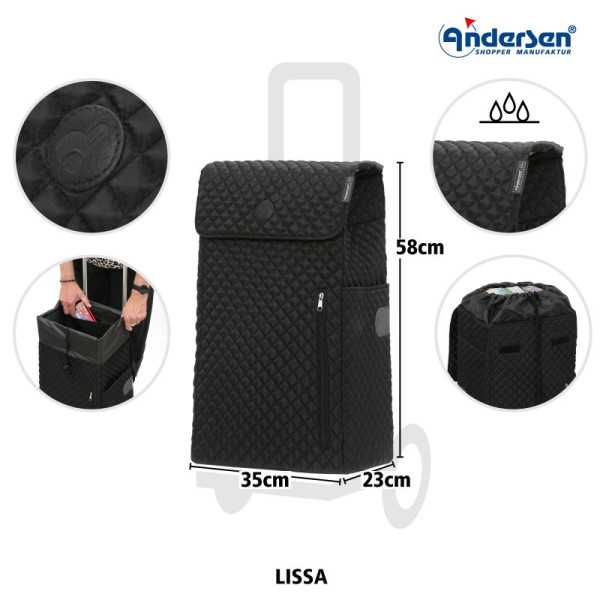 Treppensteiger Royal Shopper Lissa. Sac 43L Noir-80 - Andersen Shopper | Art. 2-232-80 - vue 3