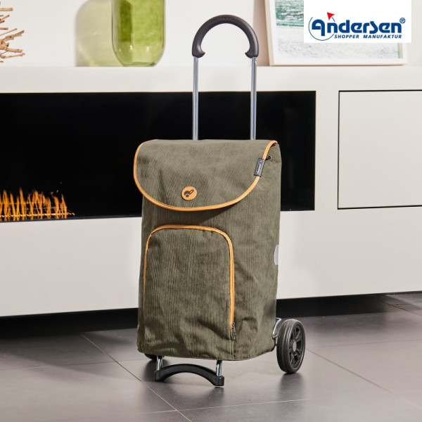 Scala Shopper Marta. Chariot 2 roues 47L Olive-50 - Andersen Shopper | Art. 112-233-50 - vue 2