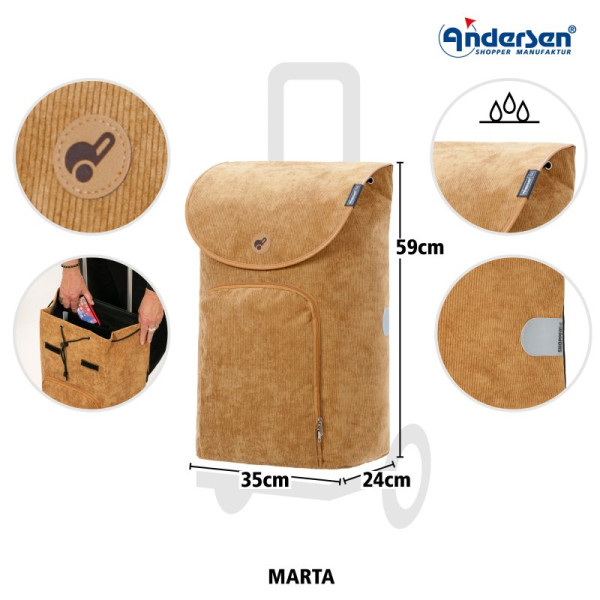 Scala Shopper Marta. Sac de 47L Camel-40 - Andersen Shopper | Art. 2-233-40 - vue 3
