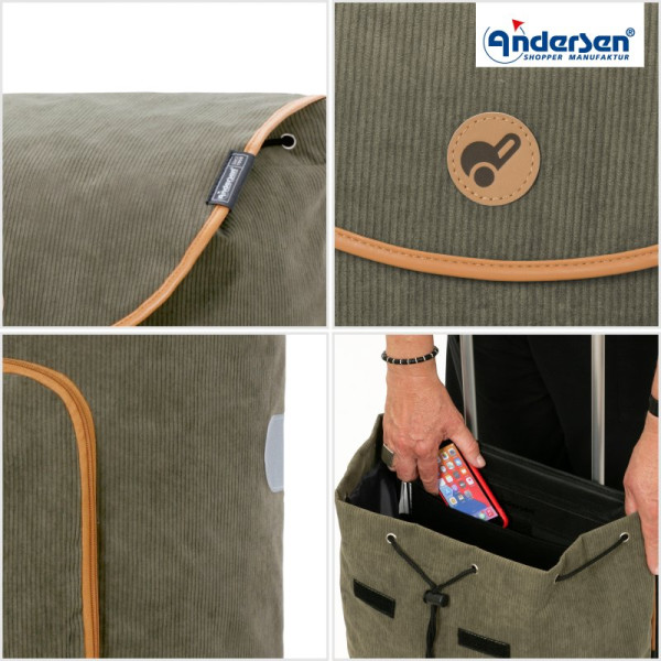 Scala Shopper Marta. Sac de 47L Olive-50 - Andersen Shopper | Art. 2-233-50 - vue 2