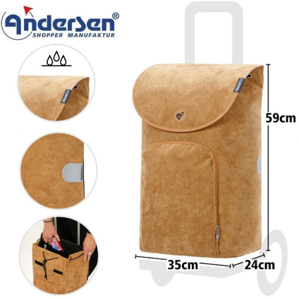 Quattro Shopper Marta. Sac 47L Camel-40 - Andersen Shopper | Art. 2-233-40 - Vue 1