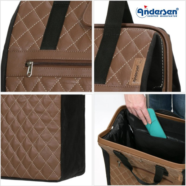 Quattro Shopper Inra. Sac pour chariot 44L Marron-40  - Andersen Shopper | Art. 2-227-40 - Vue 3
