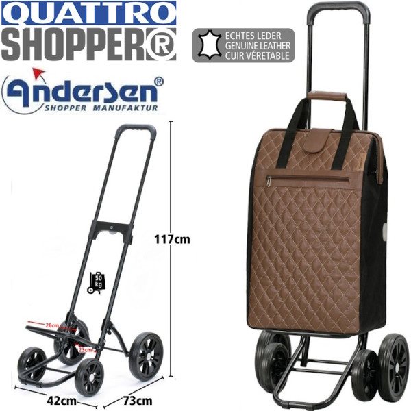Quattro Shopper Inra. Chariot 2 à 4 roues 44L Marron-40 - Andersen Shopper | Art. 185-227-40 - Vue 1