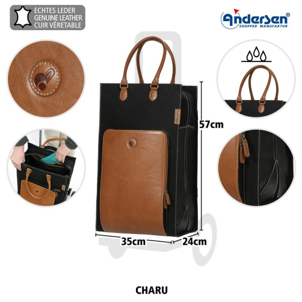 Charu. Sac pour chariot 49L Marron - Andersen Shopper | Art. 2-205-41 - Vue 2