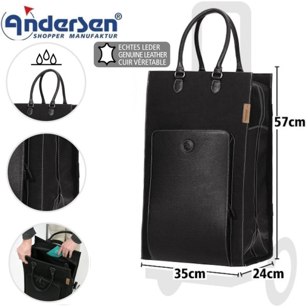 Charu. Sac pour chariot 49L Noir - Andersen Shopper | Art. 2-205-81 - Vue 1