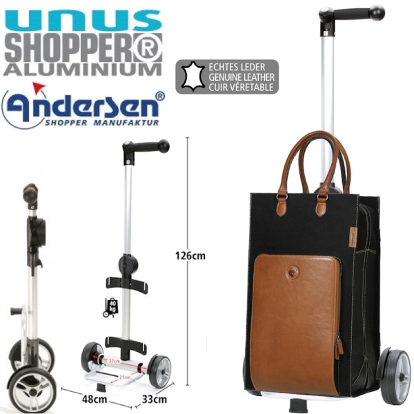 Unus Shopper Charu. Chariot 2 roues 49L Marron - Andersen Shopper | Art. 140-205-41