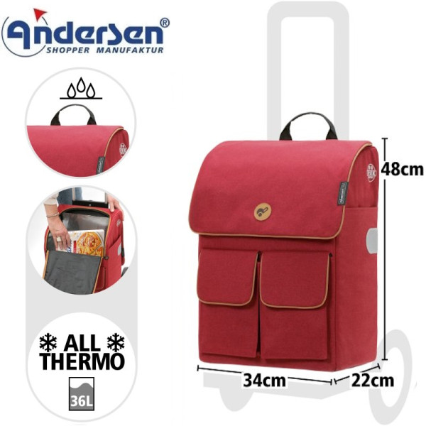 Ipek Mini. Sac isotherme pour chariot 36L Rouge-70  - Andersen Shopper | Art. 2-237-70 - vue 1