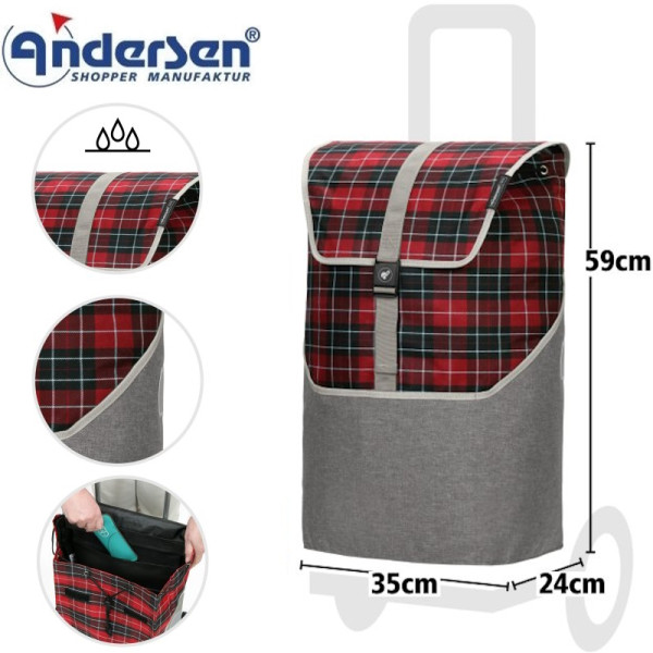 Gese. Sac pour chariot 46L rouge - Andersen Shopper | Art. 2-216-70 - Vue 1