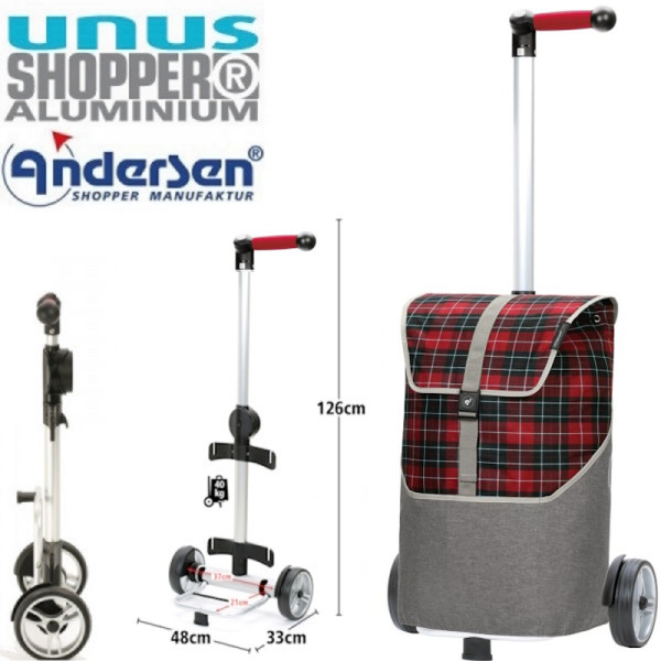 Unus Shopper Gese. Chariot 2 roues 46L rouge-70 - Andersen Shopper | Art-Nr. 140-216-70 - Vue 1