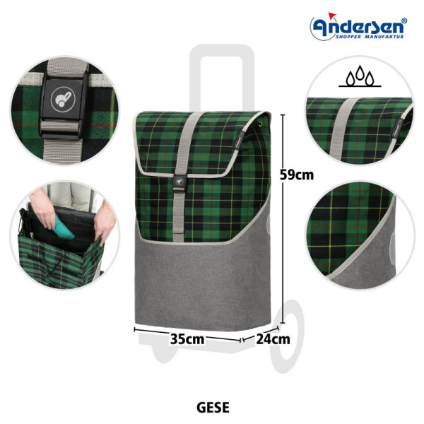 Royal Shopper Gese. Sac 46L - Vert-50 - Andersen Shopper | Art. 2-216-50 - vue 3