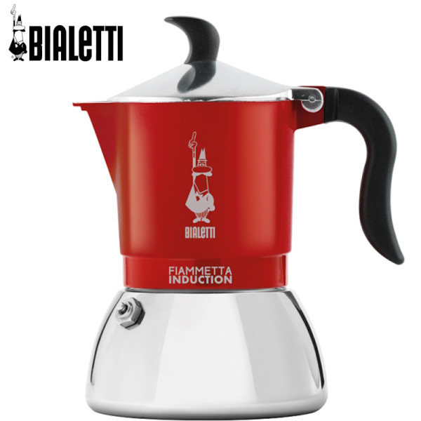 Fiammetta. Cafetière Italienne inox Rouge Tasses expresso - induction - Bialetti