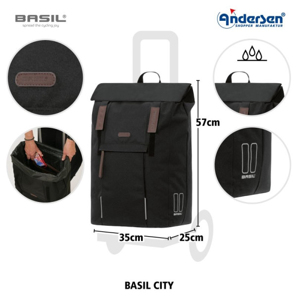 Royal Shopper Basil City. Sac 50L Noir - Andersen Shopper | Art. 2-240-80 - vue 3