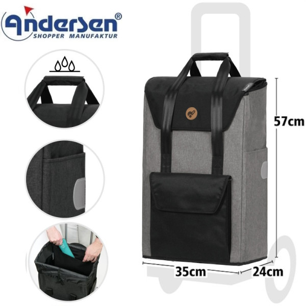 Royal Shopper Senta 2.0. Chariot de 2 à 6 roues 49L - Andersen Shopper
