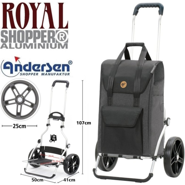 Royal Shopper Senta 2.0. Chariot de 2 à 6 roues 49L - Andersen Shopper