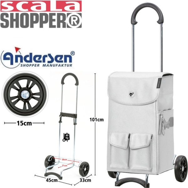 Scala Shopper Abbo. Chariot 2 roues 42L Argent - Andersen Shopper | Art. 112-234-20 - vue 1