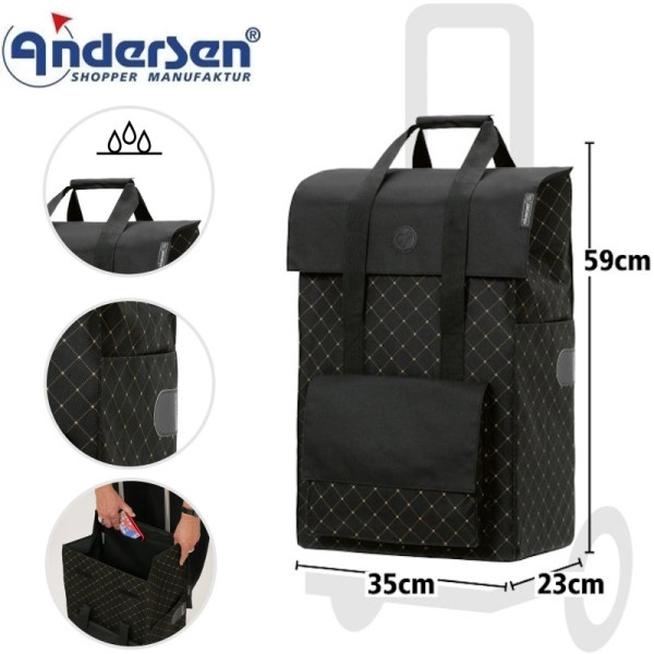 Lasa. Sac pour chariot 51L Noir - Andersen Shopper | Art. 2-239-80 - vue 1