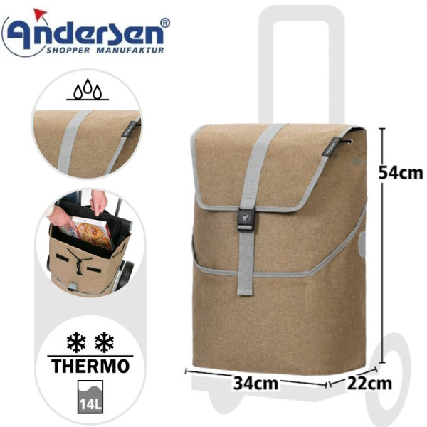 Mikkel. Sac à dos pour chariot 36L Beige - Andersen Shopper | Art. 2-210-40 - vue 6