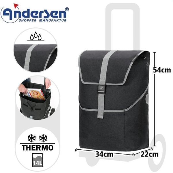Mikkel. Sac à dos pour chariot 36L Noir - Andersen Shopper | Art. 2-210-80 - vue 6