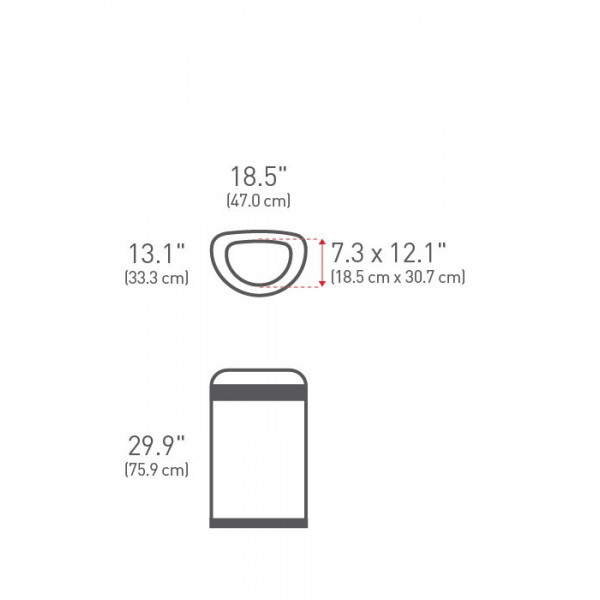 Open Bin Demi-Lune. poubelle ouverte 60 L - Simplehuman