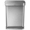 Poubelle rectangulaire inox + réserve à sacs 55L - Simplehuman