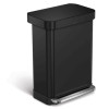 Poubelle rectangulaire noir + réserve à sacs 55L - Simplehuman | Art.  0838810026008