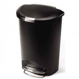 Poubelle demi ronde à pédale, plastique 50L - Simplehuman | Art.  0838810011134