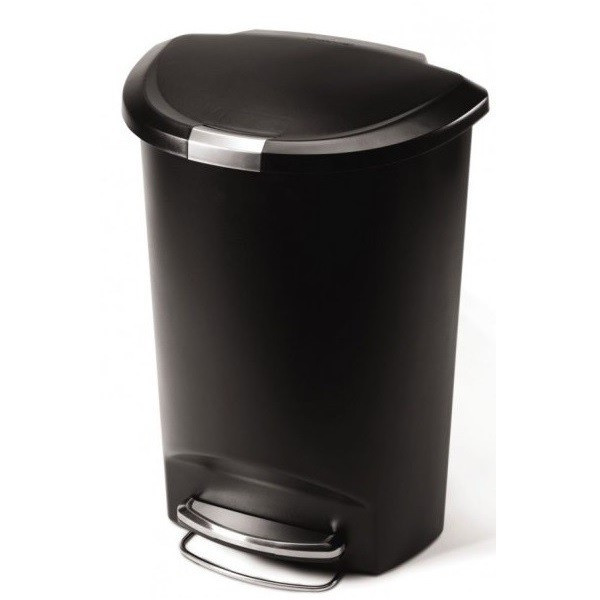 Poubelle demi ronde à pédale, plastique 50L - Simplehuman | Art.  0838810011134