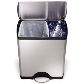 Rectangular Recycler. Poubelle 2 bacs 30+16 L - Simplehuman | Art.  0838810006826 - vue 1