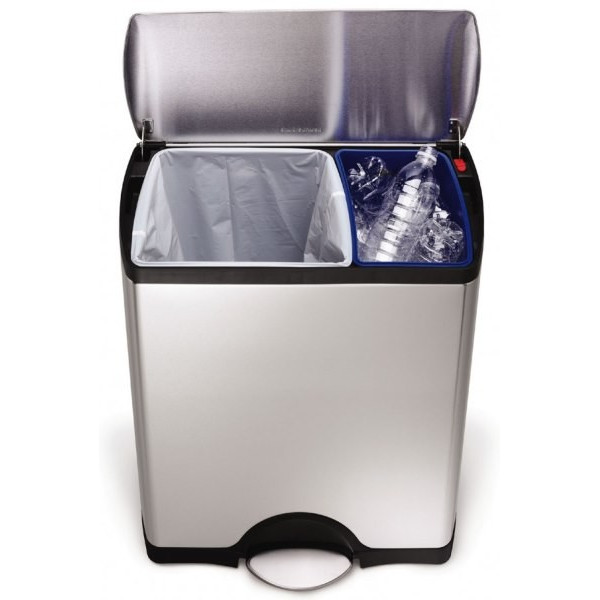 Rectangular Recycler. Poubelle 2 bacs 30+16 L - Simplehuman | Art.  0838810006826 - vue 1