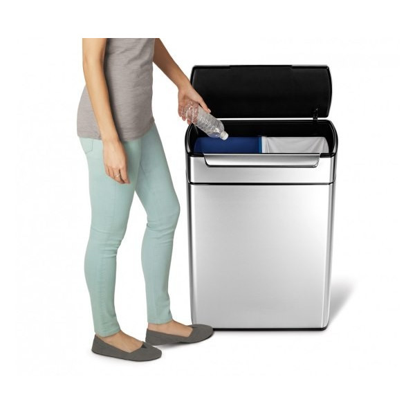 Touch Bar Recycler. Poubelle de bacs 2x24 litres - Simplehuman | Art 0838810015835 - vue 4