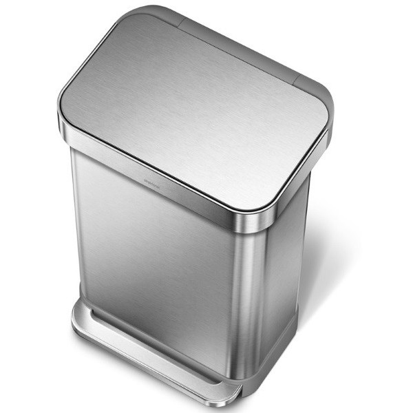 Poubelle rectangulaire inox + réserve à sacs 45L - Simplehuman |Art.  0838810017815  - vue 2