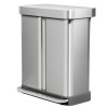 Poubelle rectangulaire Recycler inox + réserve à sacs 2 bacs 24+34 L - Simplehuman | Art.  838810026978  - vue 1
